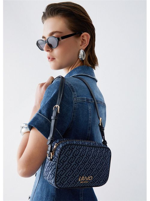 Borsa a tracolla piccola in denim jacquard LIU JO | AA6137T379A/94024